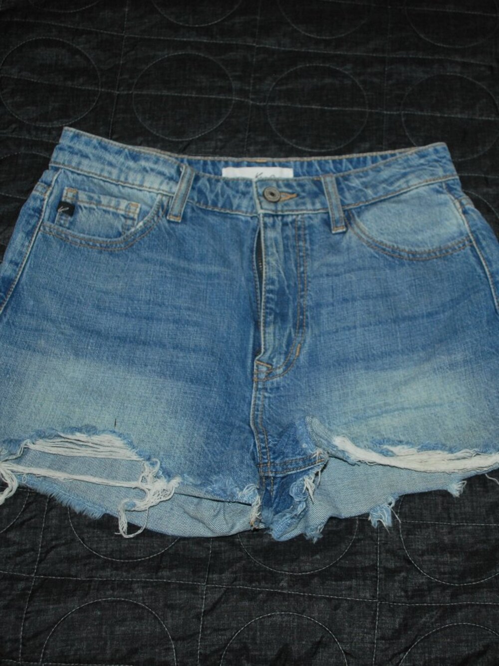 KANCAN Jean Shorts Womens Size M Blue Cut Off Distressed Denim Booty Shorts